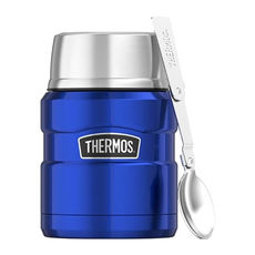 Thermos Style - Termos obiadowy z łyżką i kubkiem - niebieski 470 ml