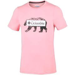 Columbia - T-shirt męski Box Logo Bear Tee Rosewater