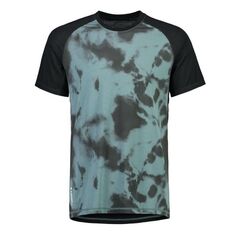 Mons Royale - T-shirt męski merino Temple Tech Sage Tie Dye / Black