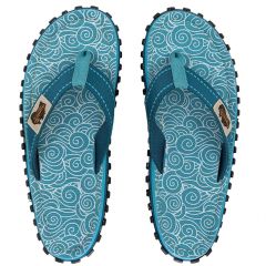 Gumbies - Klapki damskie Islander Canvas Flip-Flops Turquoise Swirls