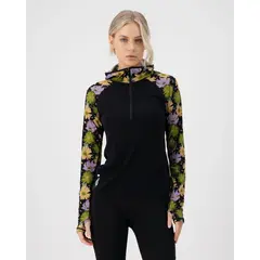 Mons Royale koszulka damska Bella Merino Tech LS Hood - Alpine Bloom / Black, Rozmiar: L
