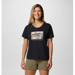 Columbia T-shirt damski Ruby Springs Graphic Scoop Neck SS Black, Wanderlust, Rozmiar: XS
