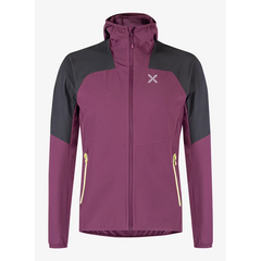 Montura softshell damski Rise Hooded Jacket wine red / sunny lime, Rozmiar: M