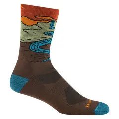 Darn Tough - skarpety męskie Chasing Waterfalls Micro Crew Lightweight with Cushion - Earth, Rozmiar: M (41-42.5)