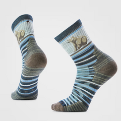 Smartwool skarpety unisex Hike Targeted Cushion Bear Stripe Mid Crew Socks  - Twilight Blue, Rozmiar: M (38-41)