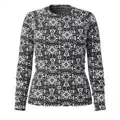 Smartwool koszulka damska W'S Classic Thermal Merino Base Layer Crew - black deco floral, Rozmiar: L