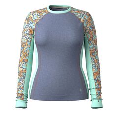 Smartwool koszulka damska W'S Classic Thermal Merino Base Layer Colorblock Crew - nightfall blue heather, Rozmiar: XS