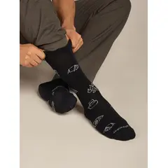Icebreaker skarpetki merino męskie M Ultralight Crew Camp Essentials -  Black/Alloy, Rozmiar: L (44.5-46.5)