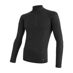 Sensor - Koszulka męska Merino DF Tee Long Sleeve ZIP Man -  Black, Rozmiar: XXL