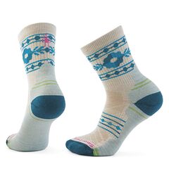 Smartwool skarpety damskie Hike Light Cushion Retro Floral Mid Crew Socks - moonbeam, Rozmiar: S (34-37)