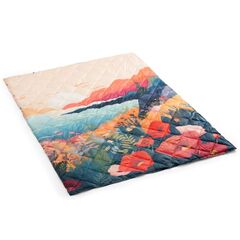 DH Garden - pikowany koc piknikowy 135cm x175cm - wzór Maki