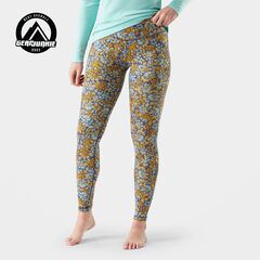 Smartwool legginsy damskie Classic Thermal Merino Base Layer Bottom - pacific blue floral, Rozmiar: XS