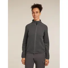 Icebreaker - Ciepła bluza damska z domieszką wełny merino W M 800 Clas Pile LSZip OBSIDIAN, Rozmiar: XS