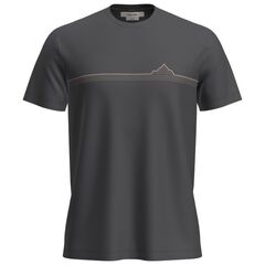 Icebreaker - Koszulka męska merino M 150 Tech Lite III SS Range Stripes - Obsidian, Rozmiar: S