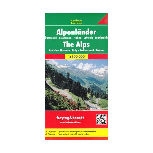 Mapa Alpy - Austria, Słowenia, Włochy, Szwajcaria, Francja 1:500 000 Freytag & Berndt