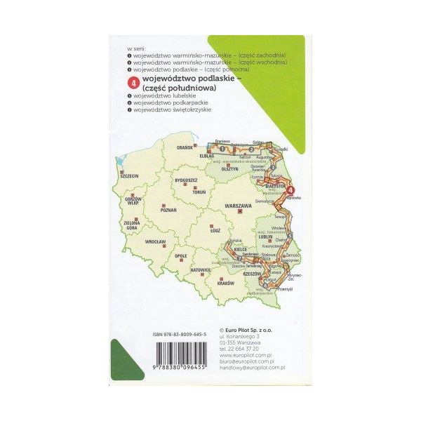 Europilot - Mapa tras rowerowych. Green Velo, Województwo podlaskie cz. południowa