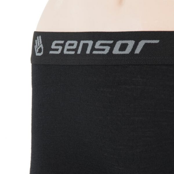 Sensor - Bokserki damskie MERINO ACTIVE czarne