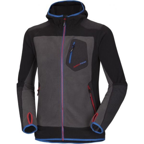 Northfinder - Bluza męska Polartec® Wind Pro® Jayson gray/black