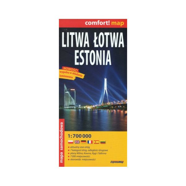 ExpressMap - Litwa Łotwa Estonia, 1:700 000