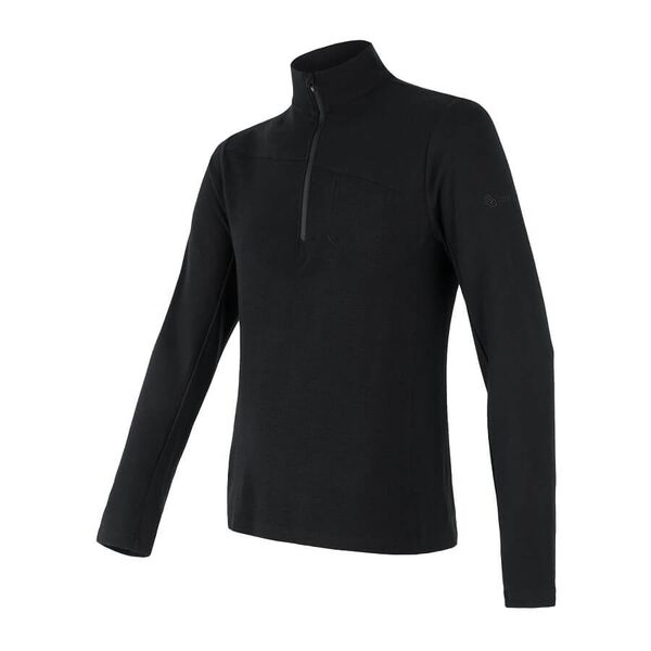 Sensor - Koszulka męska Merino Extreme Tee LS zip black