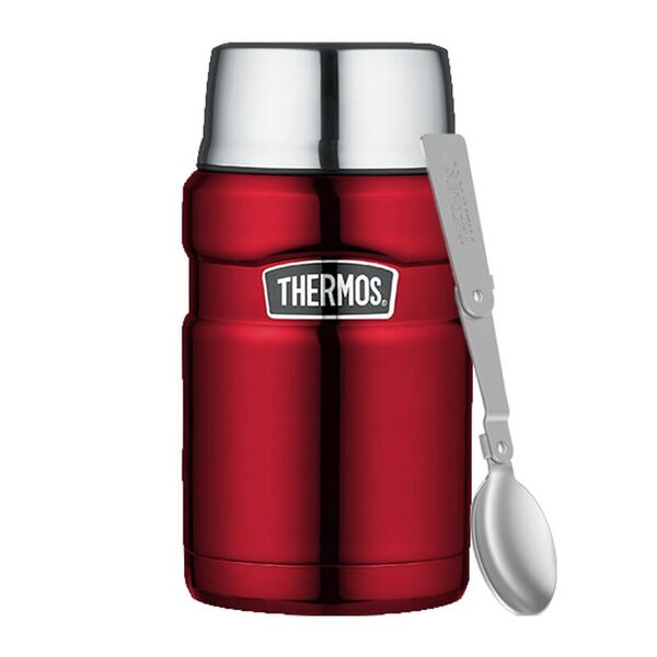 Thermos - termos obiadowy z łyżką i kubkiem - czerwony 710ml