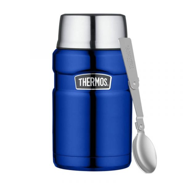 Thermos Style - termos obiadowy z łyżką i kubkiem - niebieski 710ml