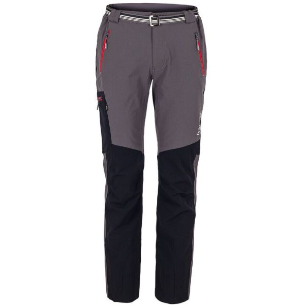 Milo - Spodnie trekkingowe męskie Vino grey/black/red zips