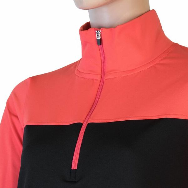 Sensor - Koszulka damska Coolmax Thermo Sweats Zip Woman black / coral