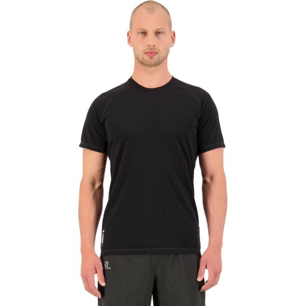 Mons Royale - T-shirt męski merino Temple Tech Black