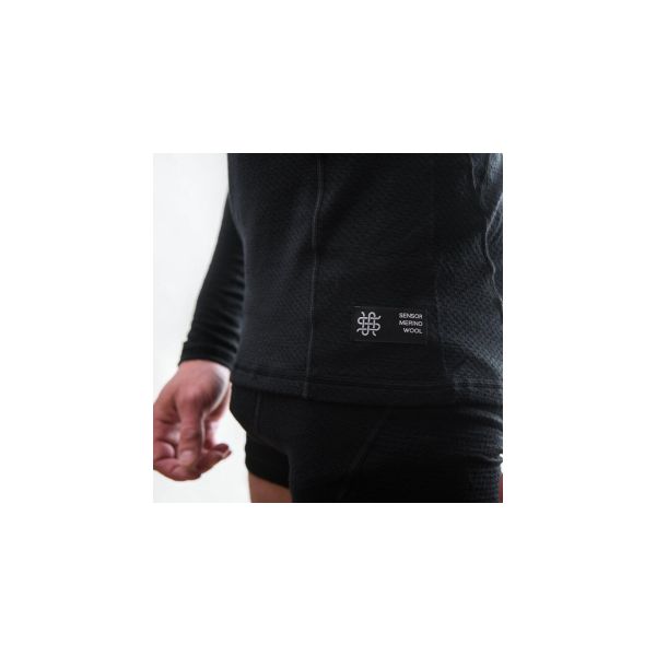 Sensor - Koszulka męska Merino DF Tee Long Sleeve Black