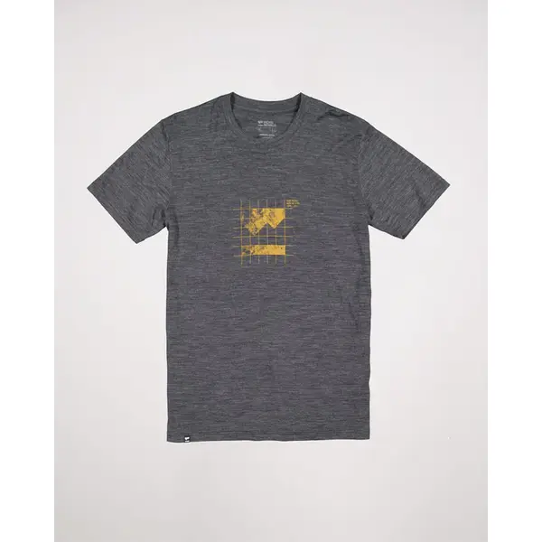 Koszulka męska Mons Royale M Zephyr Merino Cool T-Shirt Logo - Grid Smoke, Rozmiar: M, 5 zdjęcie