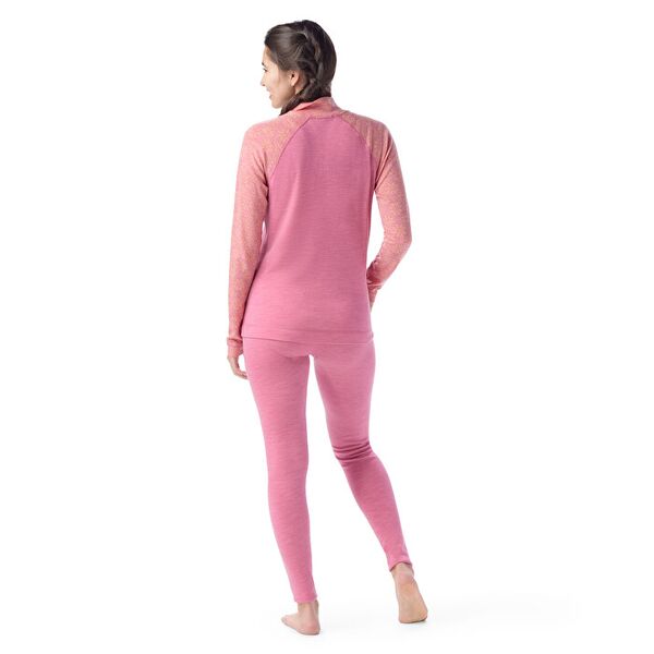 Smartwool koszulka damska W'S Classic Thermal Merino Base Layer 1/4 Zip garden pink digi snow, Rozmiar: XS, 2 zdjęcie