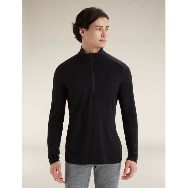 Icebreaker - Koszulka męska merino 200 Oasis LS Half Zip - Black, Rozmiar: XL