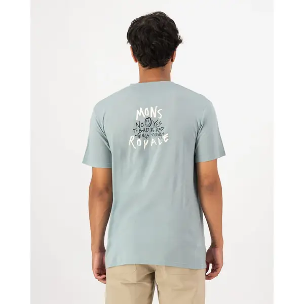Mons Royale - T-shirt męski Icon Merino Classic T-Shirt - Rad Things / Dew, Rozmiar: S, 2 zdjęcie