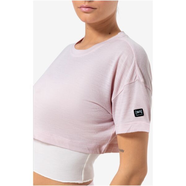 Super.Natural koszulka damska Crop Losee Tee - orchid ice / fresh white, Rozmiar: S, 5 zdjęcie