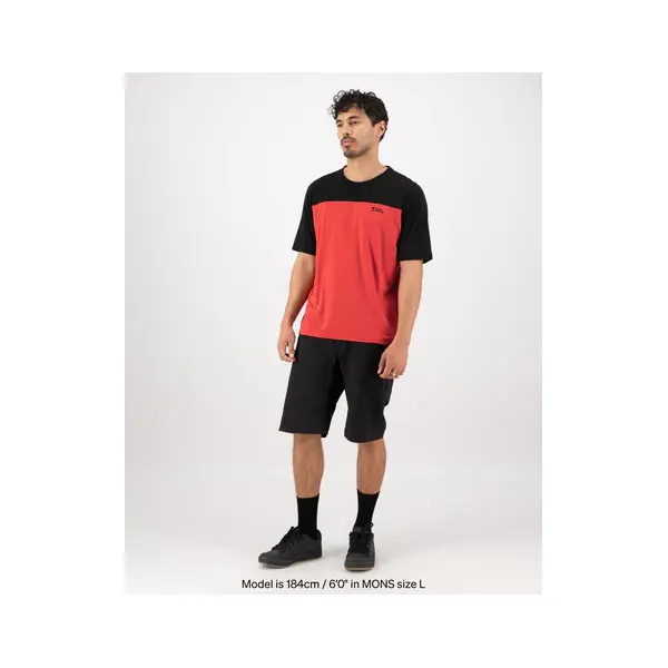 Mons Royale - T-shirt męski Diversion Merino Bike Jersey SS - Cranberry / Black, Rozmiar: XL, 4 zdjęcie