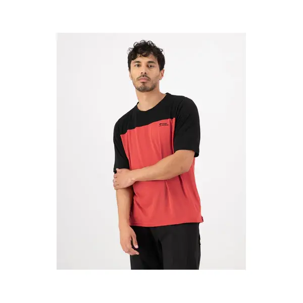 Mons Royale - T-shirt męski Diversion Merino Bike Jersey SS - Cranberry / Black, Rozmiar: XL, 2 zdjęcie