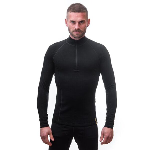 Sensor - Koszulka męska Merino DF Tee Long Sleeve ZIP Man -  Black, Rozmiar: L, 3 zdjęcie