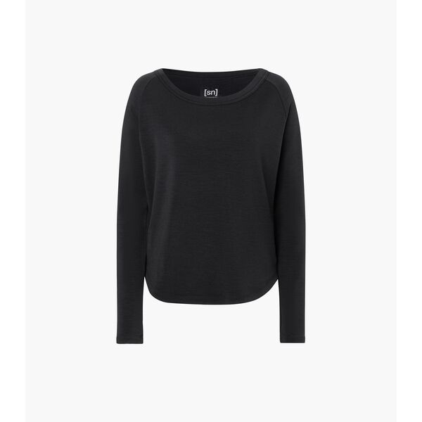 Super.Natural koszulka / bluza damska z wełny merino Everyday Crew - Jet Black, Rozmiar: M
