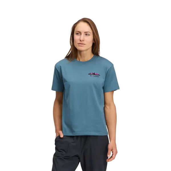 Black Diamond - T-shirt damski W MOUNTAINSCAPE SS TEE - Creek Blue, Rozmiar: L, 2 zdjęcie