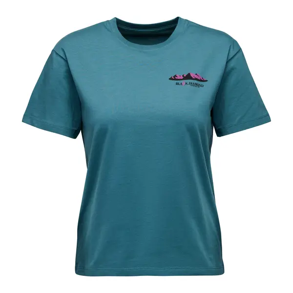 Black Diamond - T-shirt damski W MOUNTAINSCAPE SS TEE - Creek Blue, Rozmiar: S