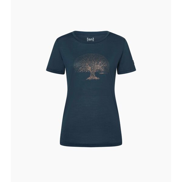 Super.Natural koszulka damska merino Tree of Knowledge Tee - blueberry / copper, Rozmiar: M