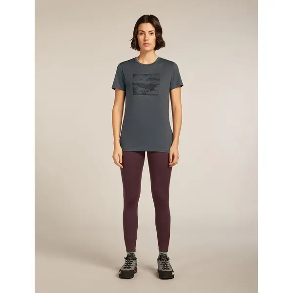 Icebreaker - Koszulka damska merino W 150 Tech Lite III SS Tee Terrain - Obsidian, Rozmiar: M, 3 zdjęcie
