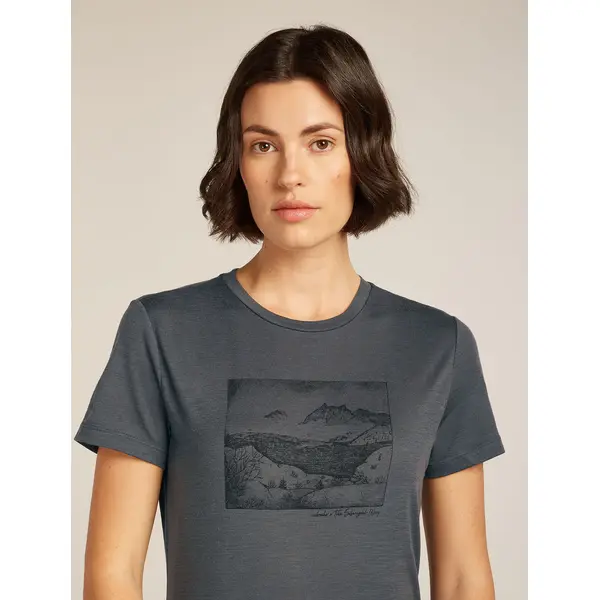 Icebreaker - Koszulka damska merino W 150 Tech Lite III SS Tee Terrain - Obsidian, Rozmiar: M, 5 zdjęcie