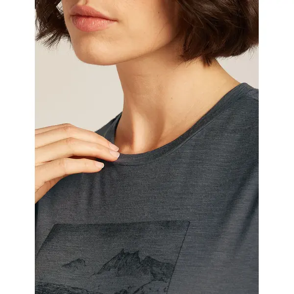 Icebreaker - Koszulka damska merino W 150 Tech Lite III SS Tee Terrain - Obsidian, Rozmiar: XL, 6 zdjęcie