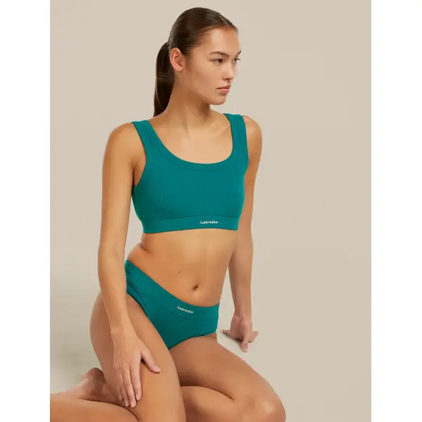 Icebreaker figi damskie W Merino Rib Lotus Hipster - Tidal Teal, Rozmiar: M, 5 zdjęcie