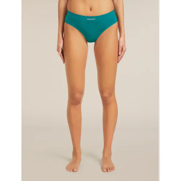 Icebreaker figi damskie W Merino Rib Lotus Hipster - Tidal Teal, Rozmiar: S